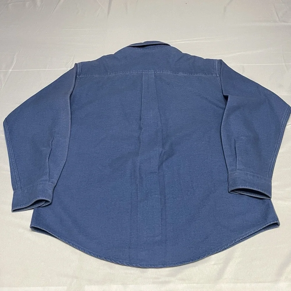 Vintage LL Bean Chamois Cloth Shirt Mens M Blue Cotton Made in USA